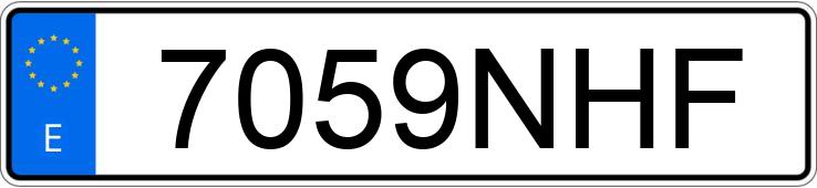 Numer rejestracyjny 7059NHF posiada VOLKSWAGEN GOLF