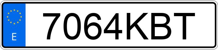 Numer rejestracyjny 7064KBT posiada VOLKSWAGEN GOLF