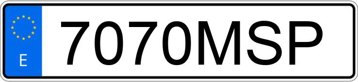 Numer rejestracyjny 7070MSP posiada VOLKSWAGEN TOURAN