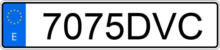 Numer rejestracyjny 7075DVC posiada TOYOTA AVENSIS