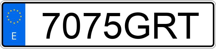 Numer rejestracyjny 7075GRT posiada VOLKSWAGEN GOLF