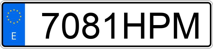 Numer rejestracyjny 7081HPM posiada FORD TOURNEO CONNECT