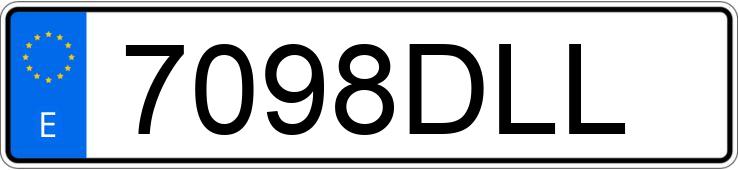 Numer rejestracyjny 7098DLL posiada PEUGEOT 206