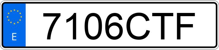 Numer rejestracyjny 7106CTF posiada CITROEN XSARA
