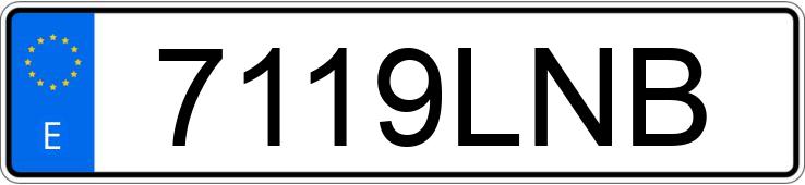 Numer rejestracyjny 7119LNB posiada lamborgihin 