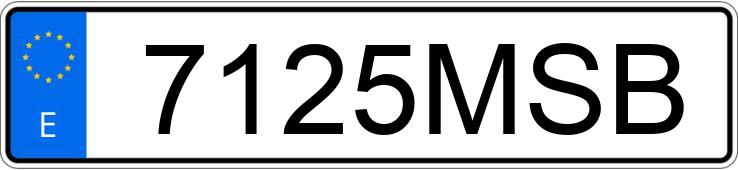 Il numero di registrazione 7125MSB ha VOLKSWAGEN TOURAN