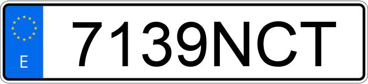 Numer rejestracyjny 7139NCT posiada AUDI A3 SPORTBACK