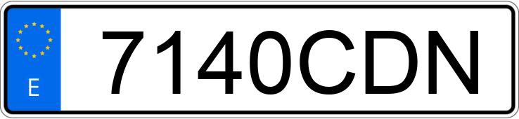 Numer rejestracyjny 7140CDN posiada PEUGEOT 206