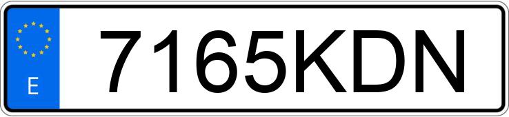 Numer rejestracyjny 7165KDN posiada VOLKSWAGEN GOLF