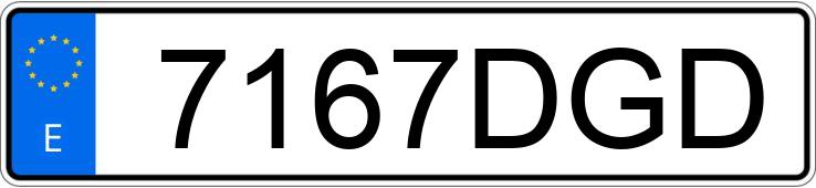 Numer rejestracyjny 7167DGD posiada VOLKSWAGEN GOLF