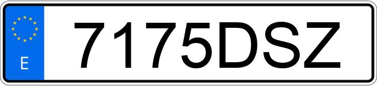 Le numéro d’enregistrement 7175DSZ a TOYOTA COROLLA