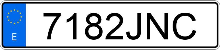 Numer rejestracyjny 7182JNC posiada VOLKSWAGEN GOLF