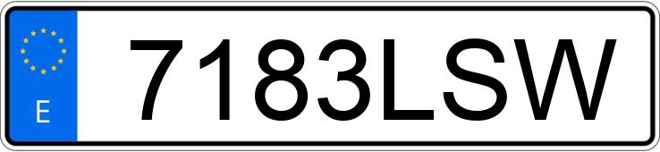 Numer rejestracyjny 7183LSW posiada VOLKSWAGEN GOLF