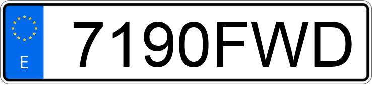 Le numéro d’enregistrement 7190FWD a SEAT LEON