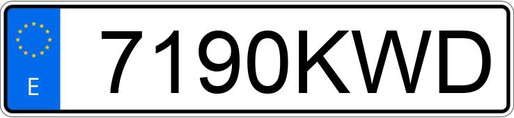 Numer rejestracyjny 7190KWD posiada VOLKSWAGEN GOLF