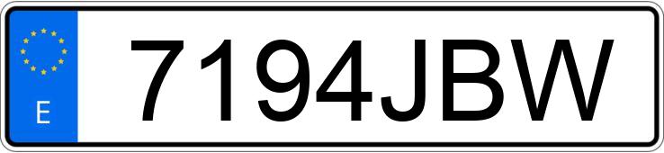 Numer rejestracyjny 7194JBW posiada VOLKSWAGEN GOLF