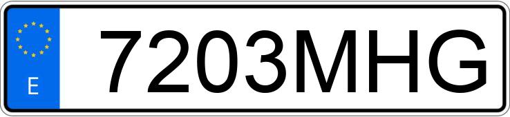 Numer rejestracyjny 7203MHG posiada MG HS