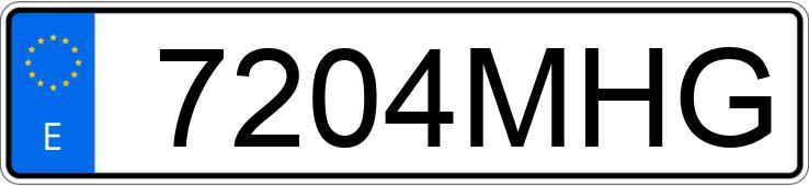 Numer rejestracyjny 7204MHG posiada MG ZS