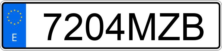 Numer rejestracyjny 7204MZB posiada VOLKSWAGEN GOLF