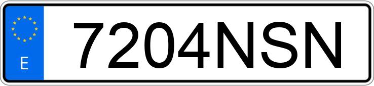 Numer rejestracyjny 7204NSN posiada MERCEDES C (205)
