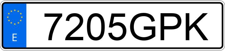 O número de registro 7205GPK tem VOLKSWAGEN TOURAN
