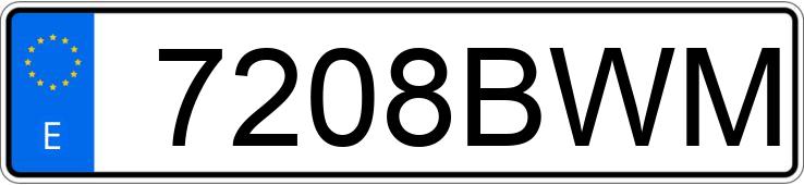 O número de registro 7208BWM tem OPEL CORSA
