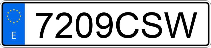 Le numéro d’enregistrement 7209CSW a FERRARI 360