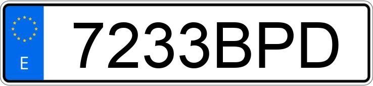 Registreringsnummer7233BPD har MERCEDES SL (129)