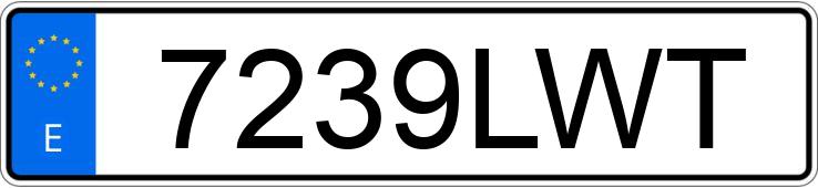 Numer rejestracyjny 7239LWT posiada TOYOTA YARIS