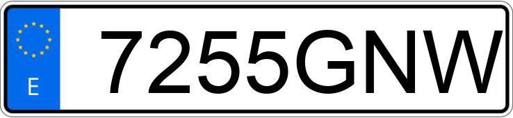 Numer rejestracyjny 7255GNW posiada FIAT PUNTO