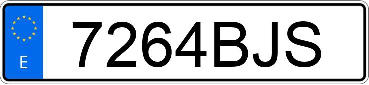 Numer rejestracyjny 7264BJS posiada PEUGEOT 206