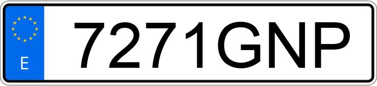 Numer rejestracyjny 7271GNP posiada FERRARI CALIFORNIA