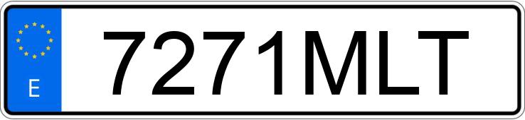 Numer rejestracyjny 7271MLT posiada VOLKSWAGEN GOLF