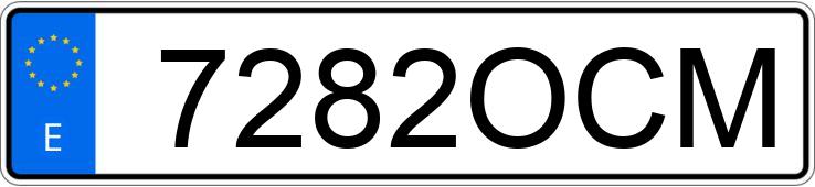 Numer rejestracyjny 7282OCM posiada  