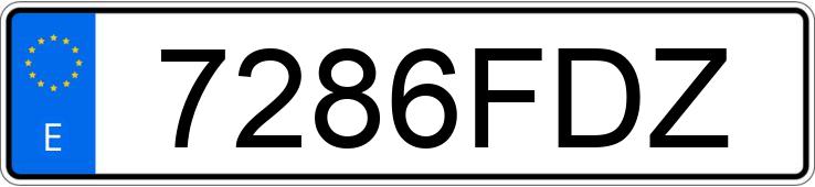 Registreringsnummeret 7286FDZ har MERCEDES E (211)
