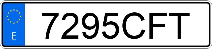 Numer rejestracyjny 7295CFT posiada PEUGEOT 206
