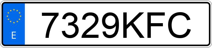 Numer rejestracyjny 7329KFC posiada VOLKSWAGEN GOLF