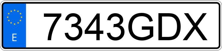 Numer rejestracyjny 7343GDX posiada SMART FORTWO COUPE