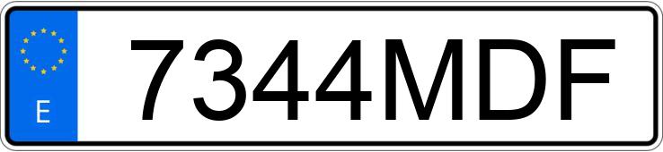 Registreringsnummeret 7344MDF har VOLKSWAGEN GOLF