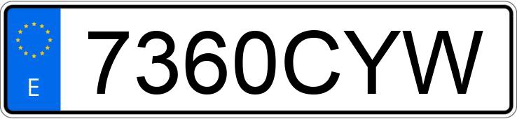 Numer rejestracyjny 7360CYW posiada OPEL VECTRA