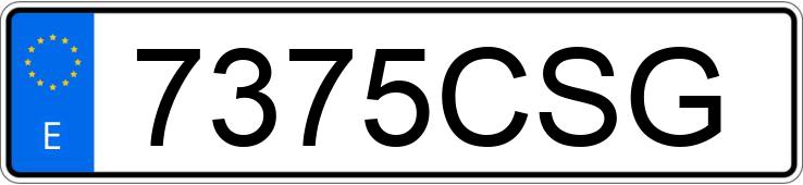Numer rejestracyjny 7375CSG posiada VOLKSWAGEN GOLF