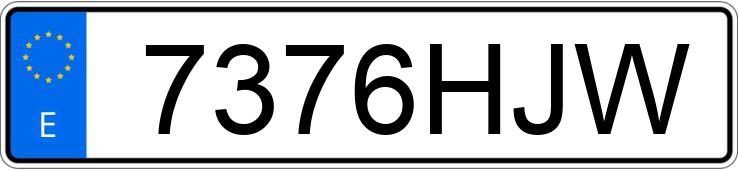 Numer rejestracyjny 7376HJW posiada VOLKSWAGEN GOLF
