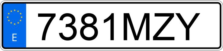 Numer rejestracyjny 7381MZY posiada FORD MUSTANG