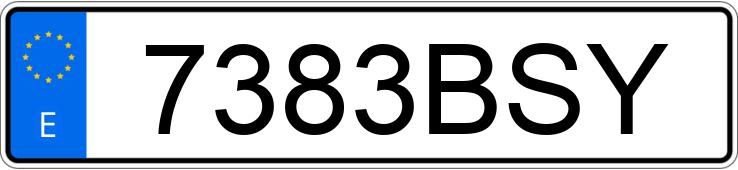 Numer rejestracyjny 7383BSY posiada MAZDA 323