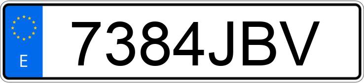 The registration number 7384JBV has BMW SERIE 4