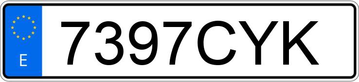 Numer rejestracyjny 7397CYK posiada VOLKSWAGEN GOLF