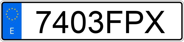 Numer rejestracyjny 7403FPX posiada VOLKSWAGEN GOLF