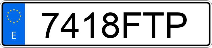 Numer rejestracyjny 7418FTP posiada KAWASAKI Z 750