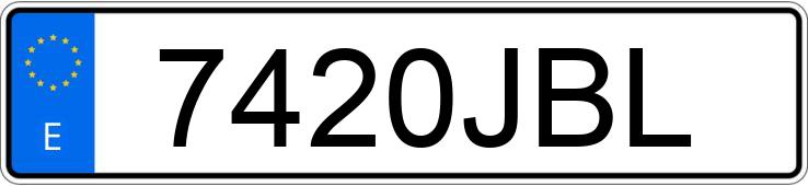 Numer rejestracyjny 7420JBL posiada YAMAHA YP 125