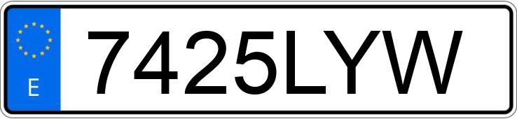 Numer rejestracyjny 7425LYW posiada DS DS9